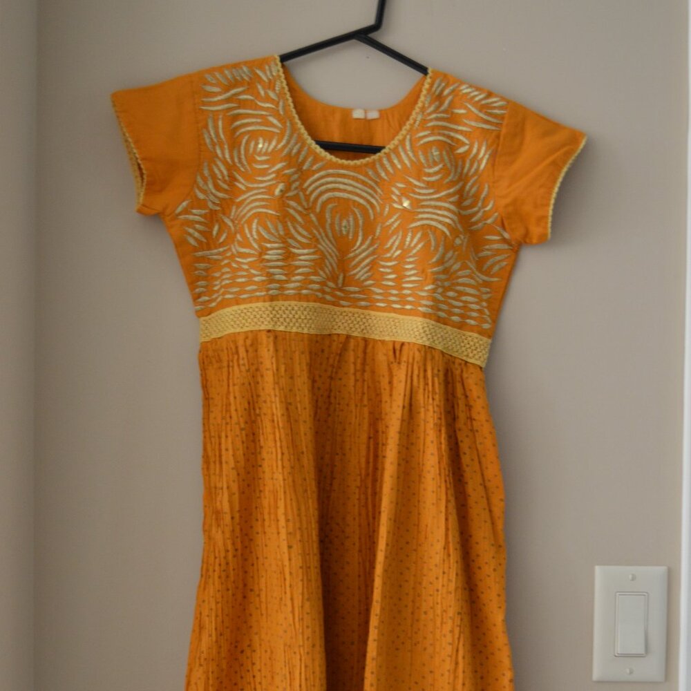 *** LOVELY GIRLS EMBROIDERED YELLOW SALWAR SET ****
